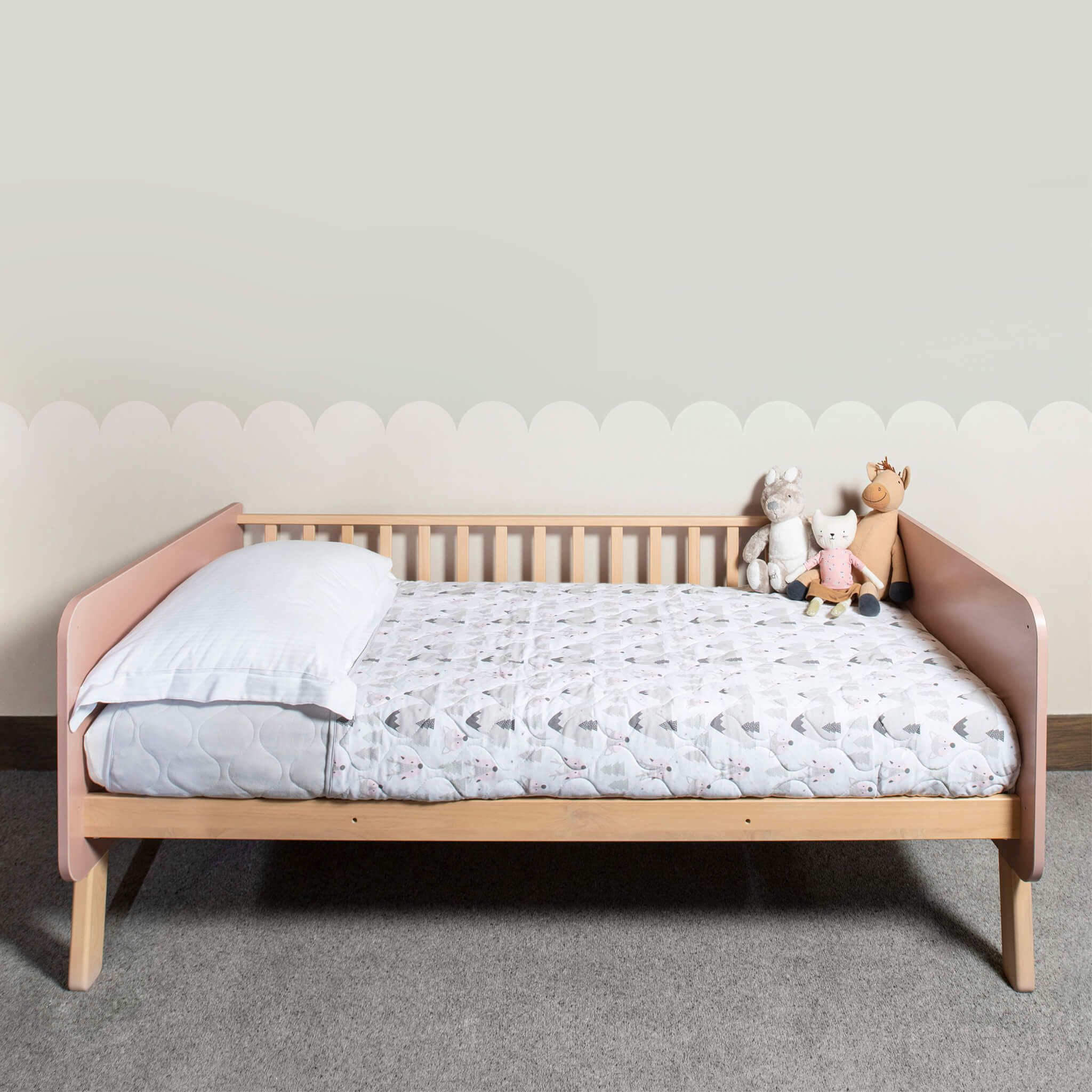 Boori Natty – 2-in-1-Kinderbett für Kleinkinder mit Gitterschutz