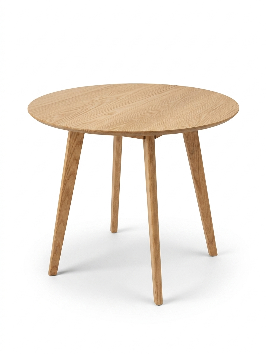 Kleiner Runder Esstisch 80 cm Eiche Massiv | Skandinavisch