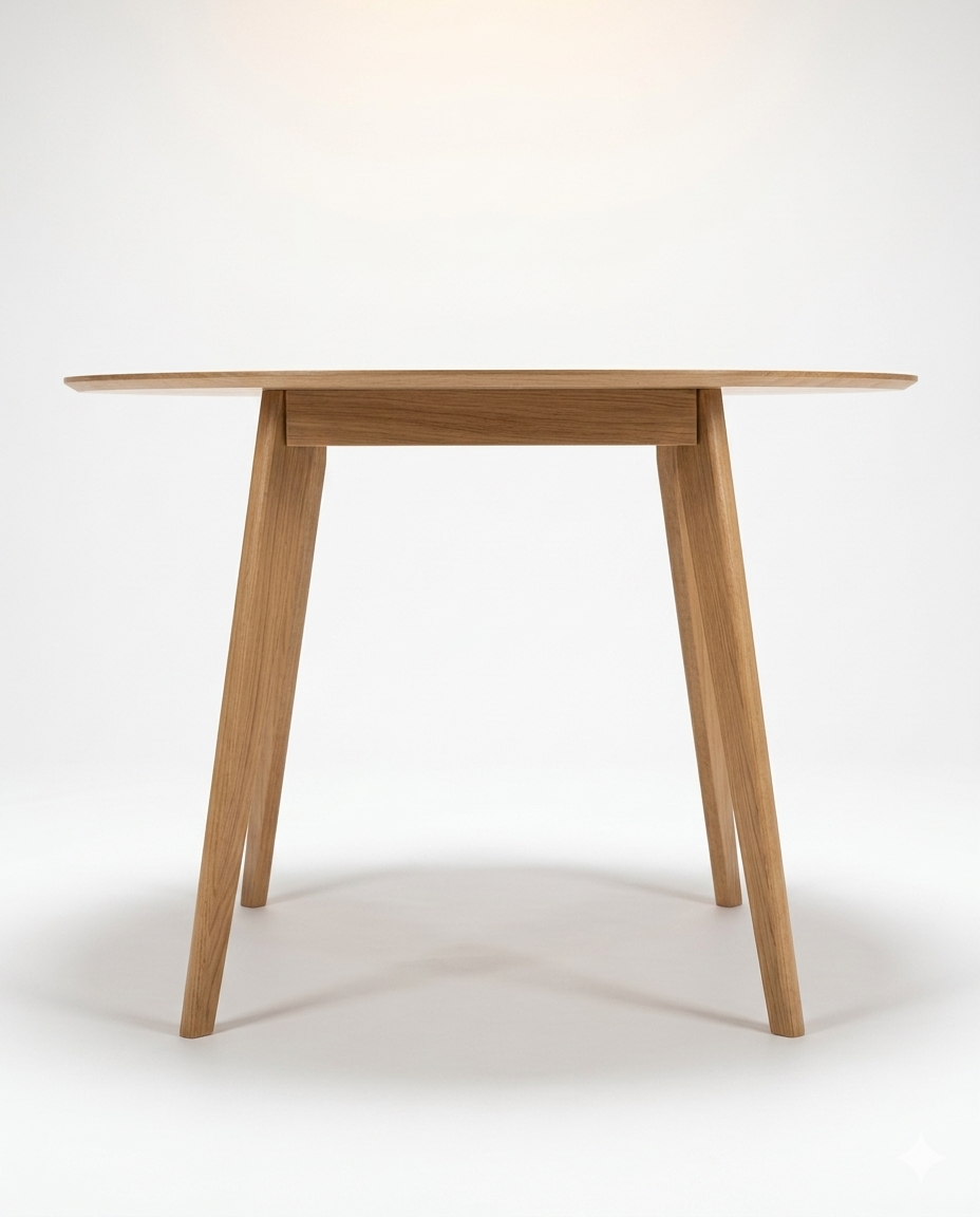 Kleiner Runder Esstisch 80 cm Eiche Massiv | Skandinavisch
