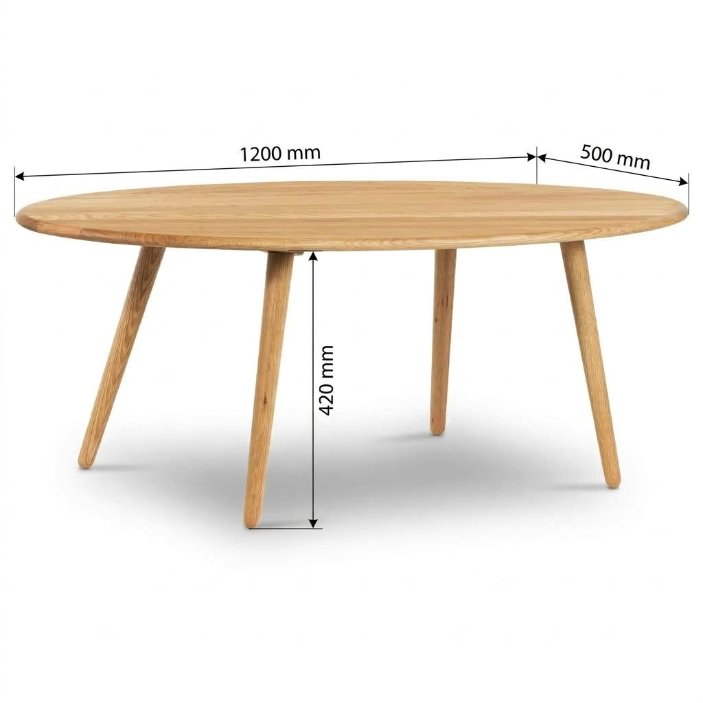 Ovale Couchtisch Ovalis aus Eiche