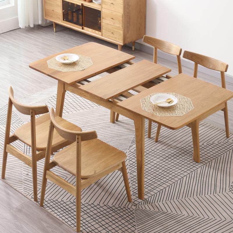 Kleiner ausziehbarer Tisch 110–140 cm, massive Eiche | Kleines Esszimmer, skandinavischer Stil