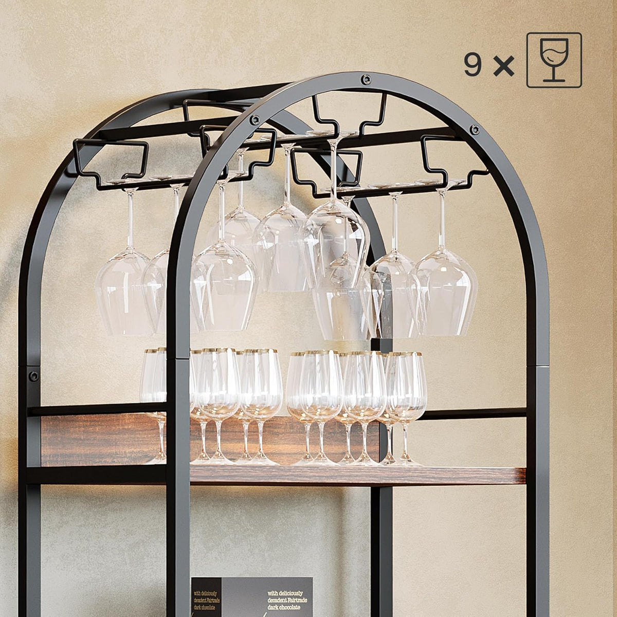 Weinregal 180 cm mit Metallkonstruktion