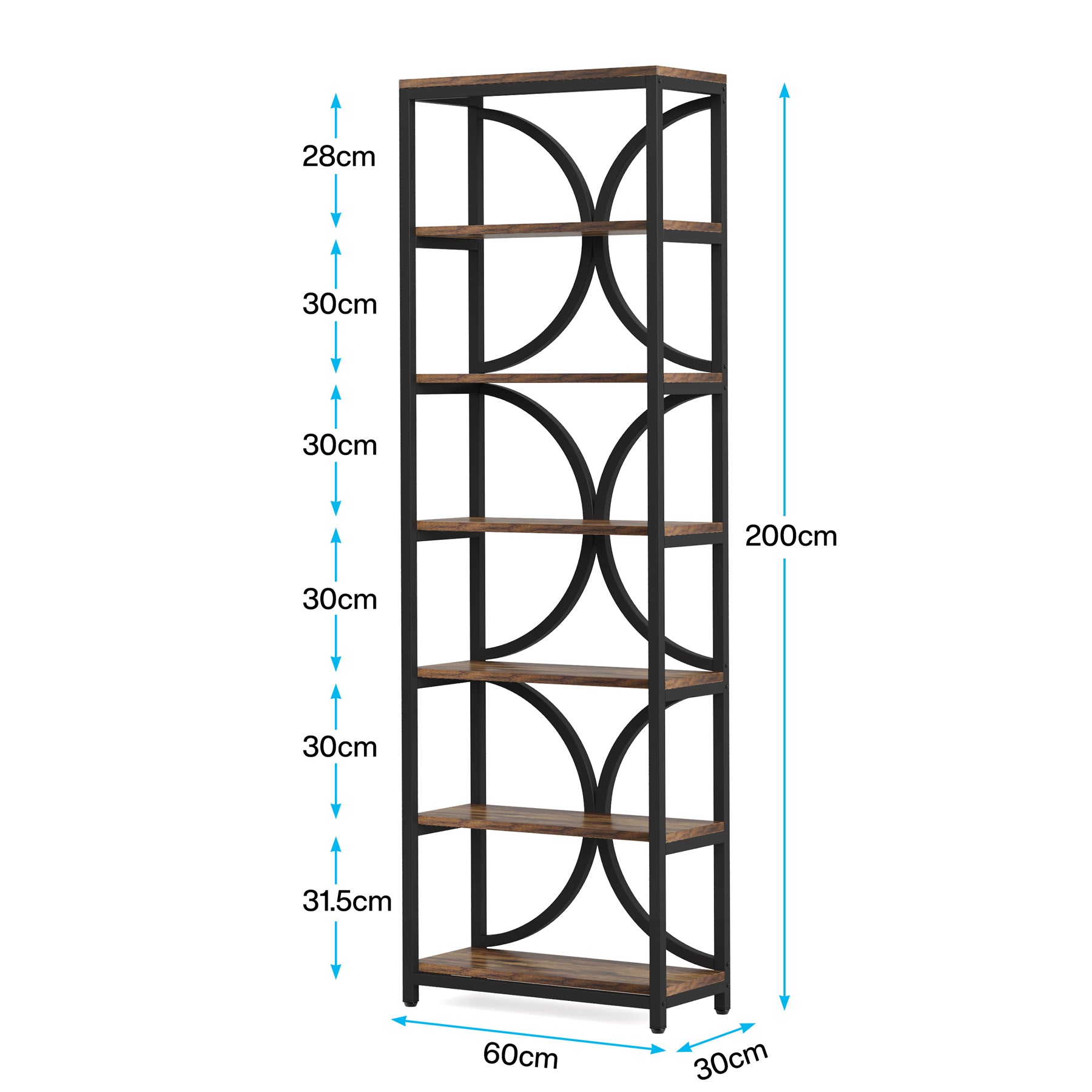 Bücherregal Industrial-Stil 200 cm