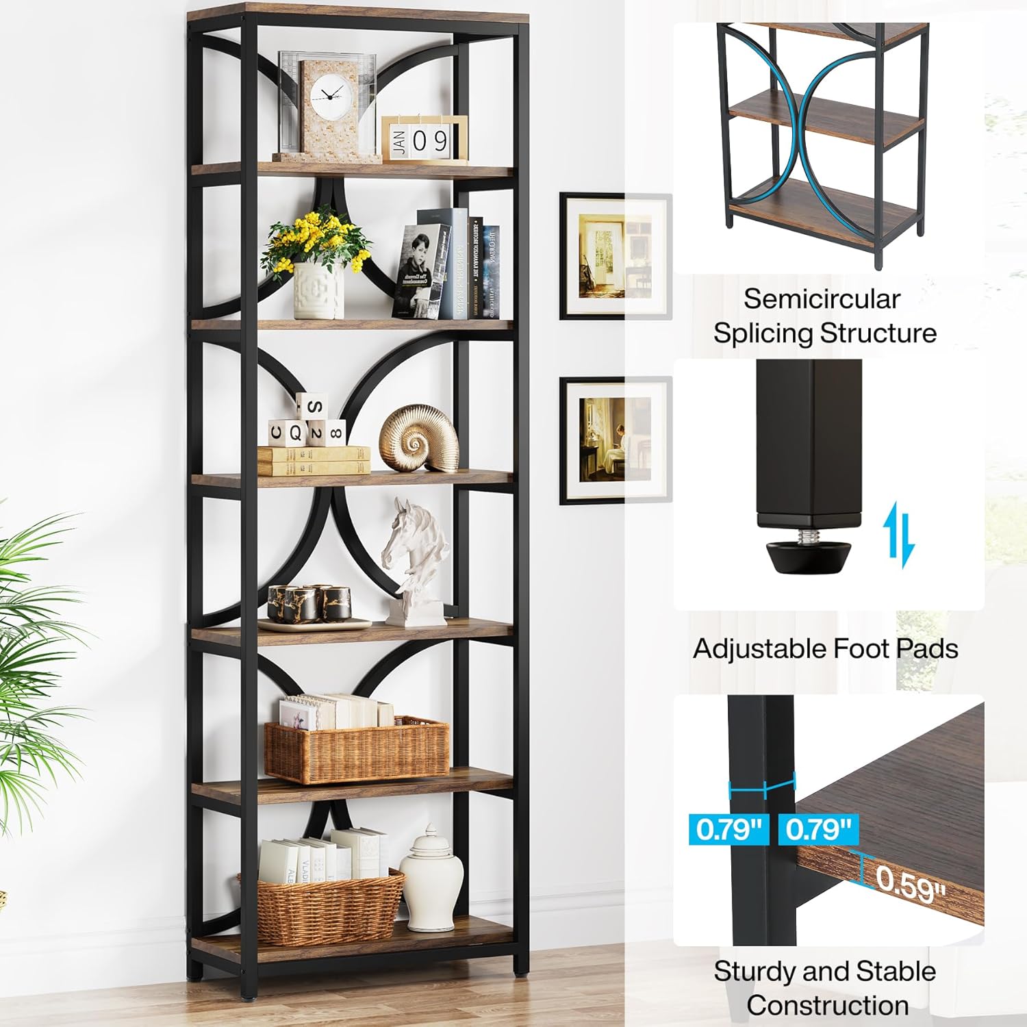 Bücherregal Industrial-Stil 200 cm
