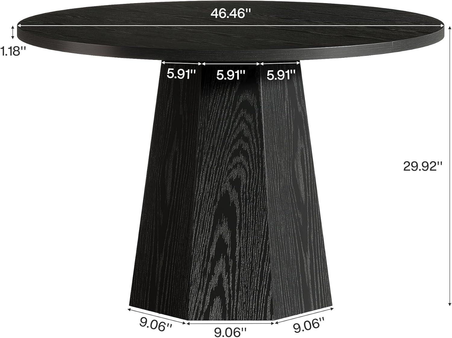 Runder Esstisch mit 118 cm Durchmesser