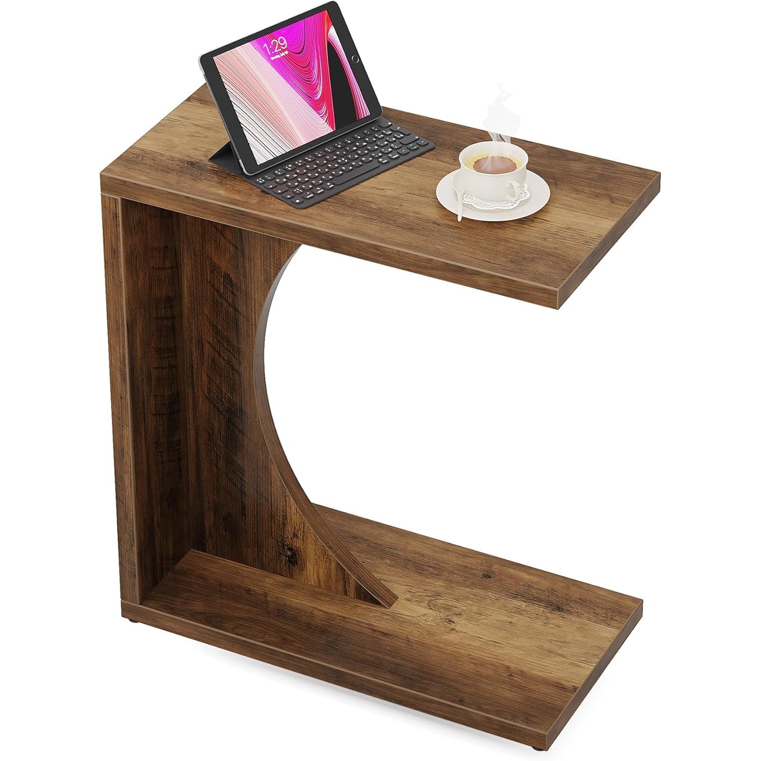 Rustikaler Beistelltisch C-förmig 60x30x65 cm