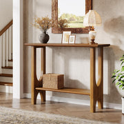 Mid-Century-Konsolentisch 105 cm mit Stauraum, Nussbaum