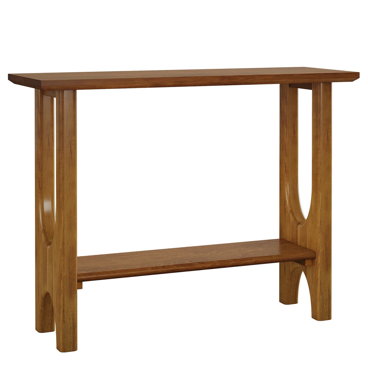 Mid-Century-Konsolentisch 105 cm mit Stauraum, Nussbaum