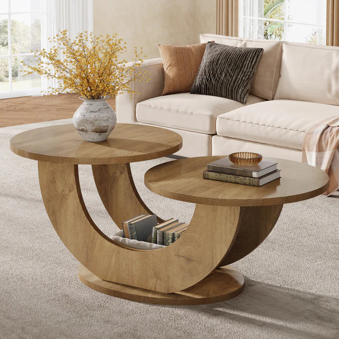 Zweistufiger Couchtisch 115 cm mit U-Rahmen