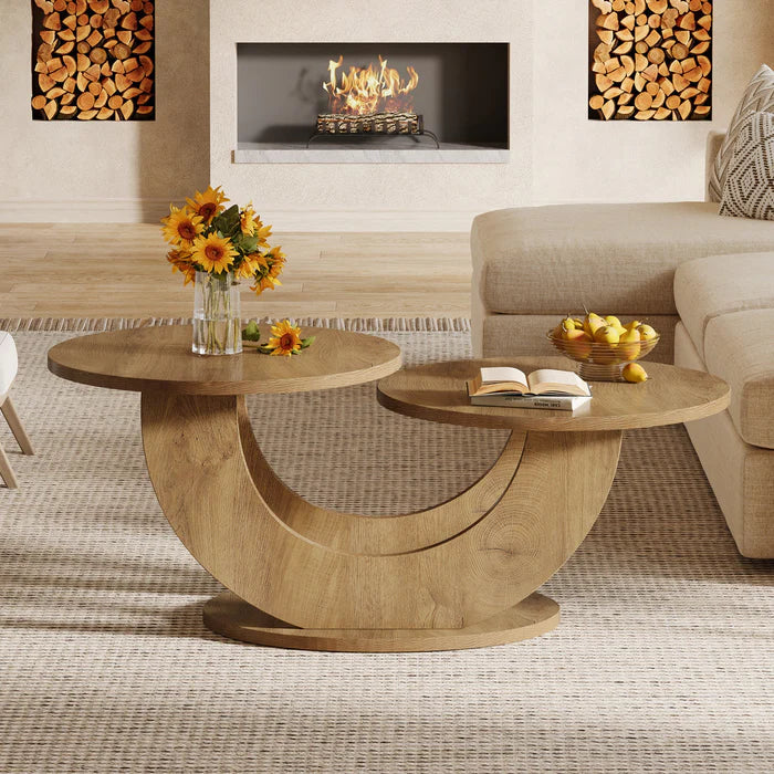 Zweistufiger Couchtisch 115 cm mit U-Rahmen