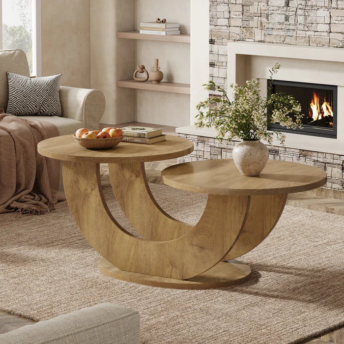 Zweistufiger Couchtisch 115 cm mit U-Rahmen