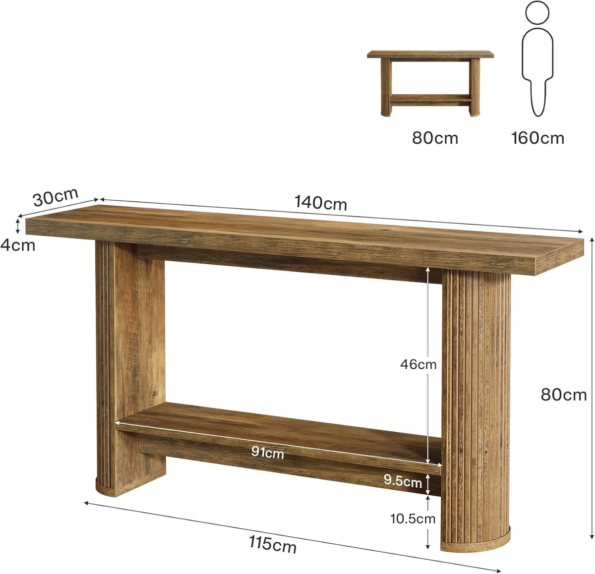 Konsole 140 cm – schmaler Flurtisch