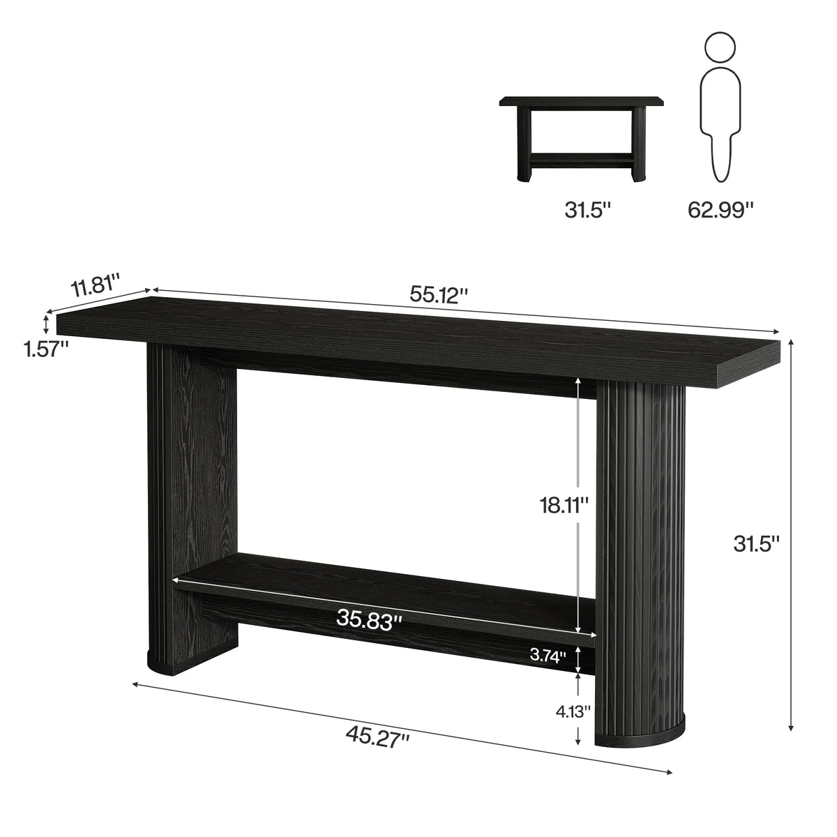 Konsole 140 cm – schmaler Flurtisch