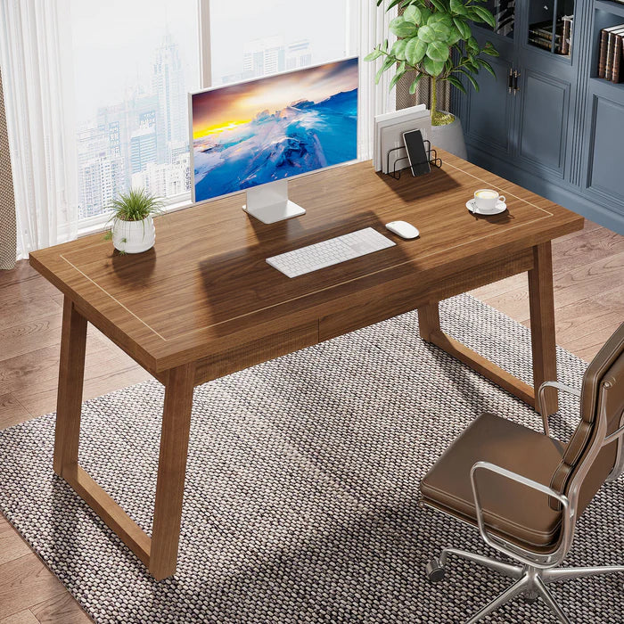 Computertisch 140 cm Mid-Century Modern mit Schublade