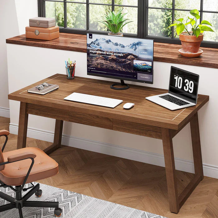 Computertisch 140 cm Mid-Century Modern mit Schublade