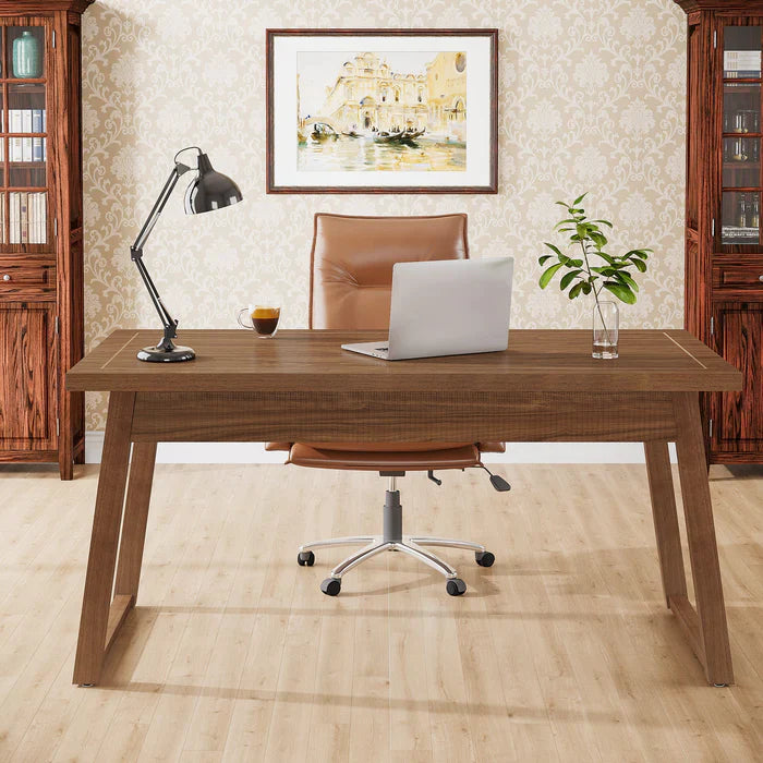 Computertisch 140 cm Mid-Century Modern mit Schublade