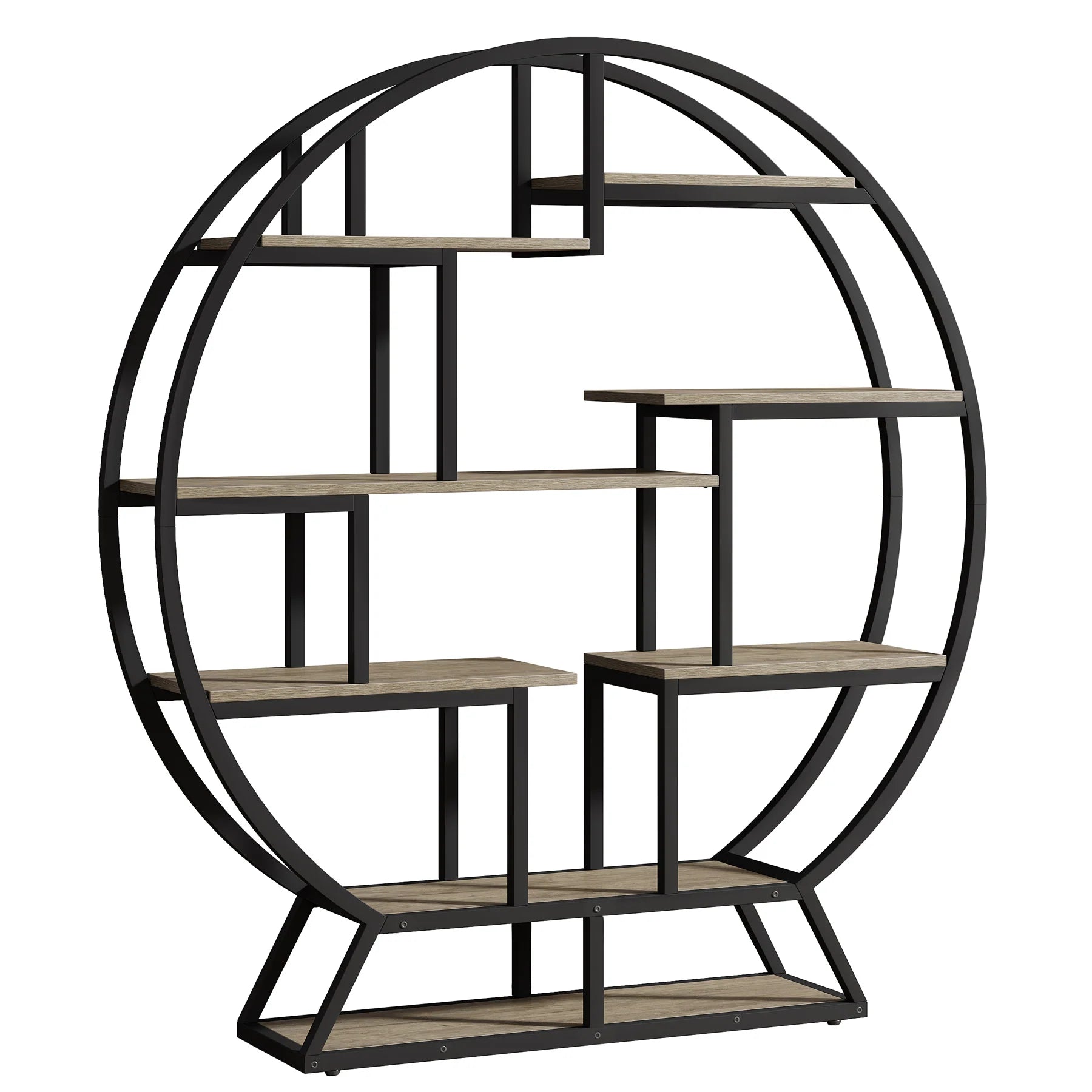 Rundes Etagenregal 150cm mit verschiebbaren Ablageflächen
