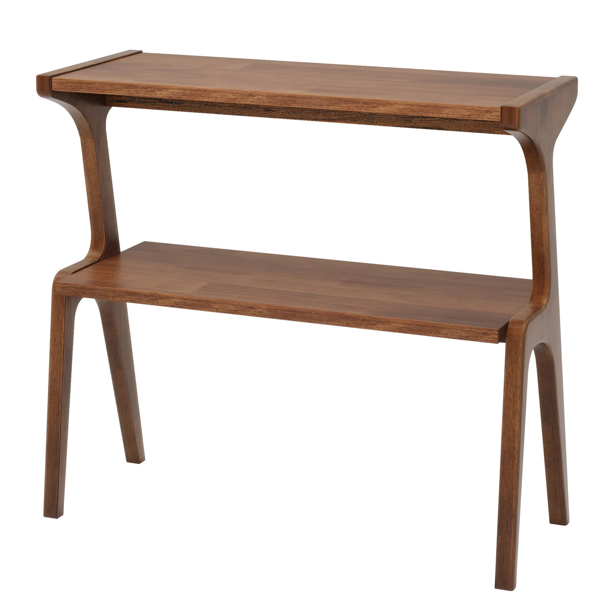 Schmaler Beistelltisch aus Holz mit 2 Ablagen