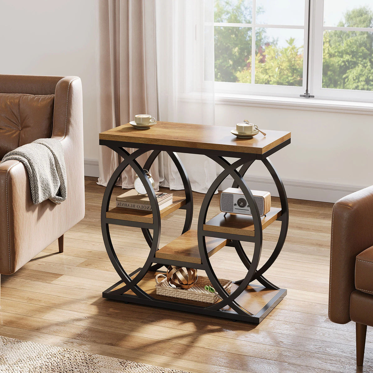 Couchtisch mit 4 Regalen 60 cm