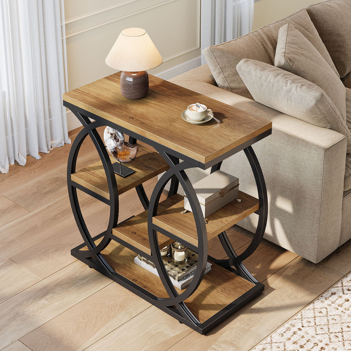 Couchtisch mit 4 Regalen 60 cm