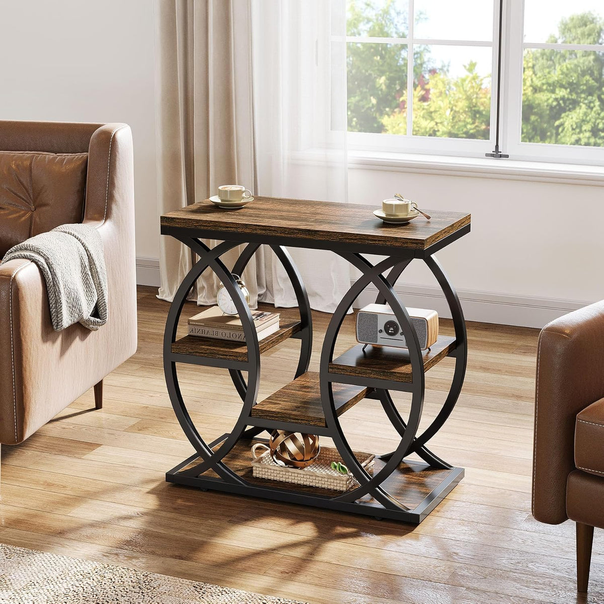 Couchtisch mit 4 Regalen 60 cm