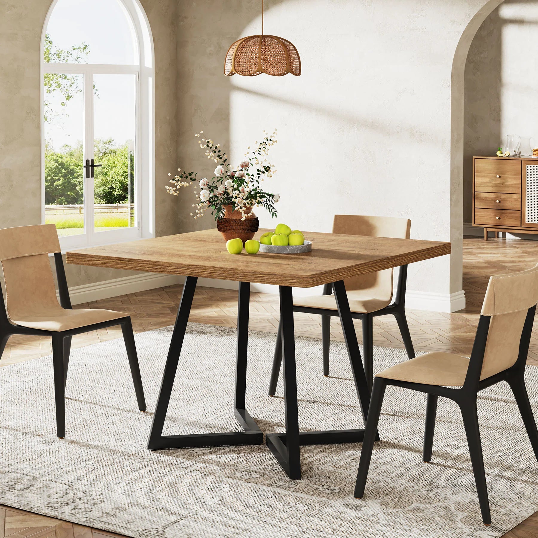 Quadratischer Esstisch 80x80 cm Industrial