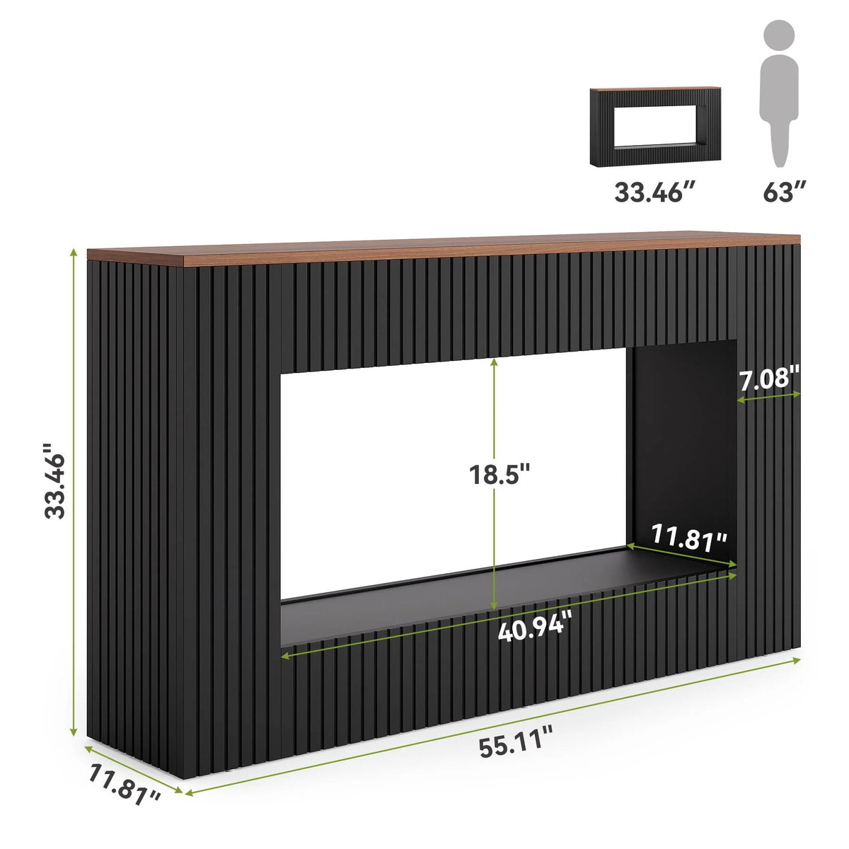 Konsolentisch 140 cm Holz mit Ablage