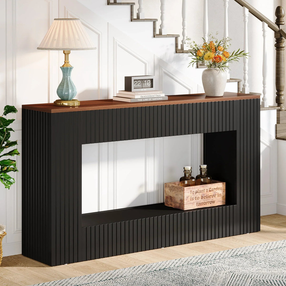 Konsolentisch 140 cm Holz mit Ablage