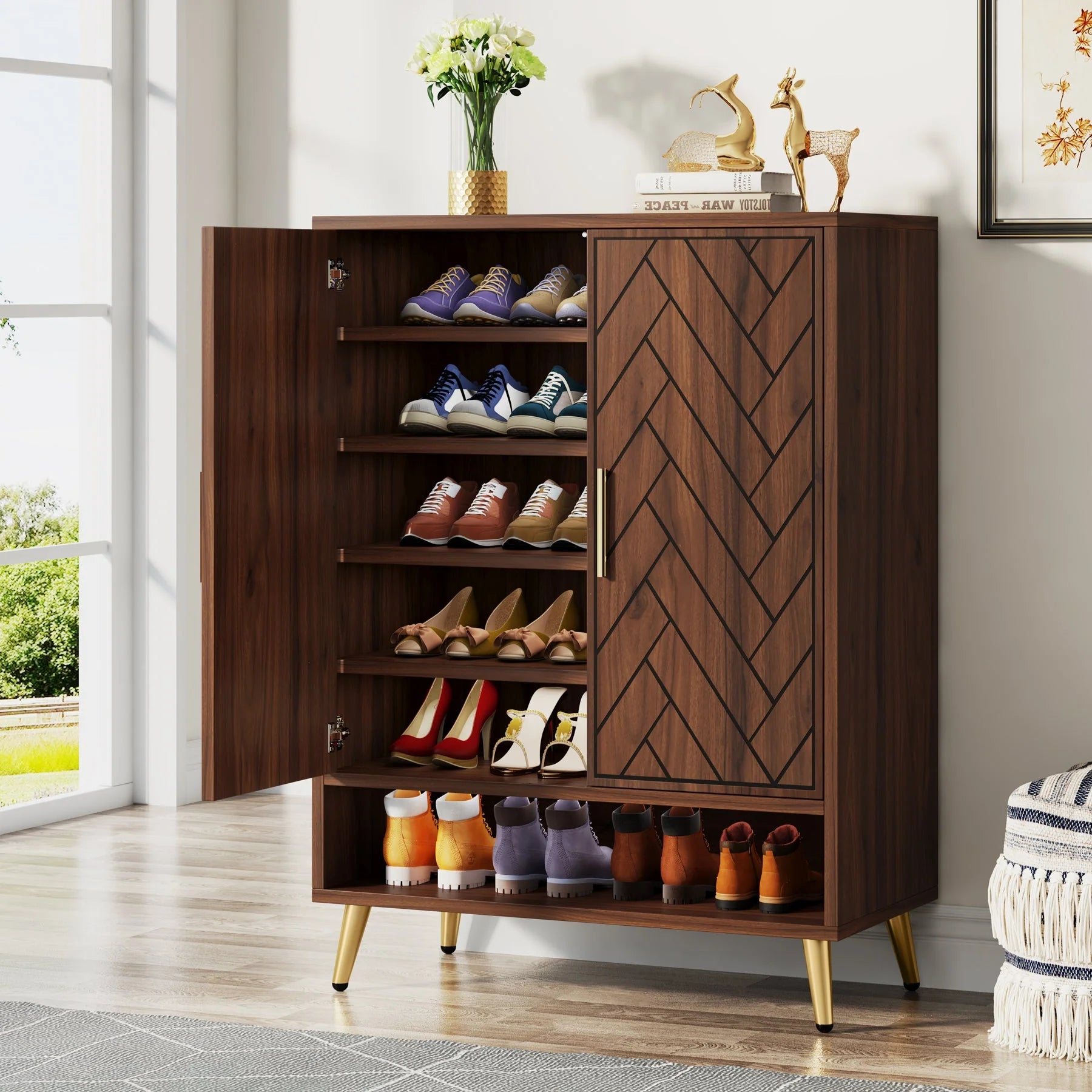 Schuhregal mit verstellbaren Einlegeböden, 6-stufig
