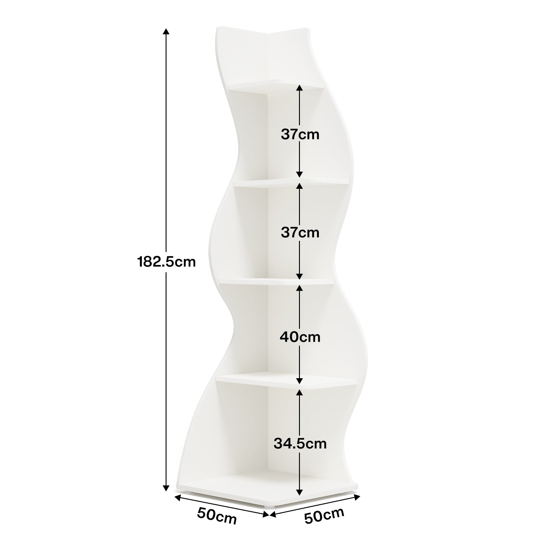 5-stufiges Eckregal