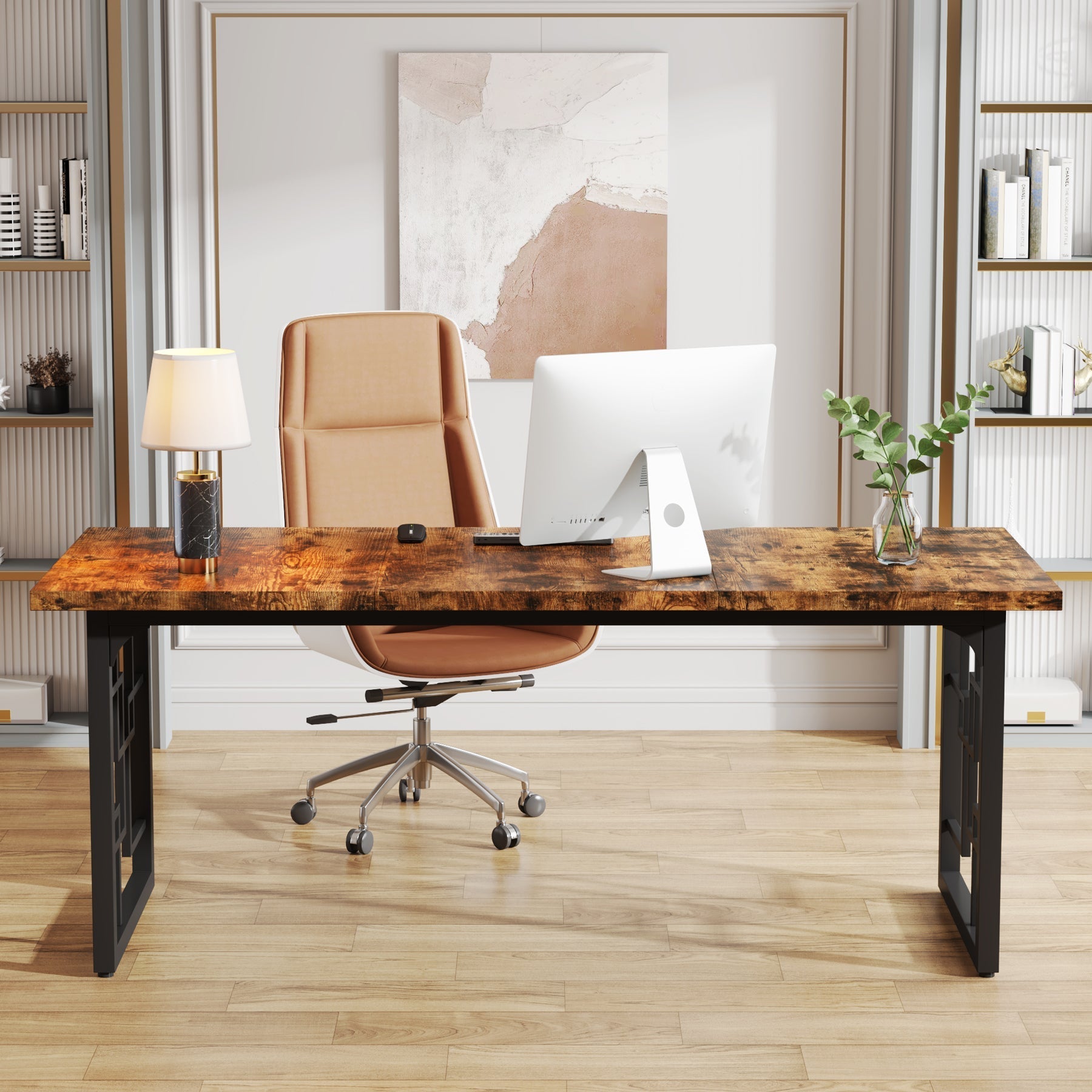 160 cm Schreibtisch im Industrial-Stil mit Metallbeinen