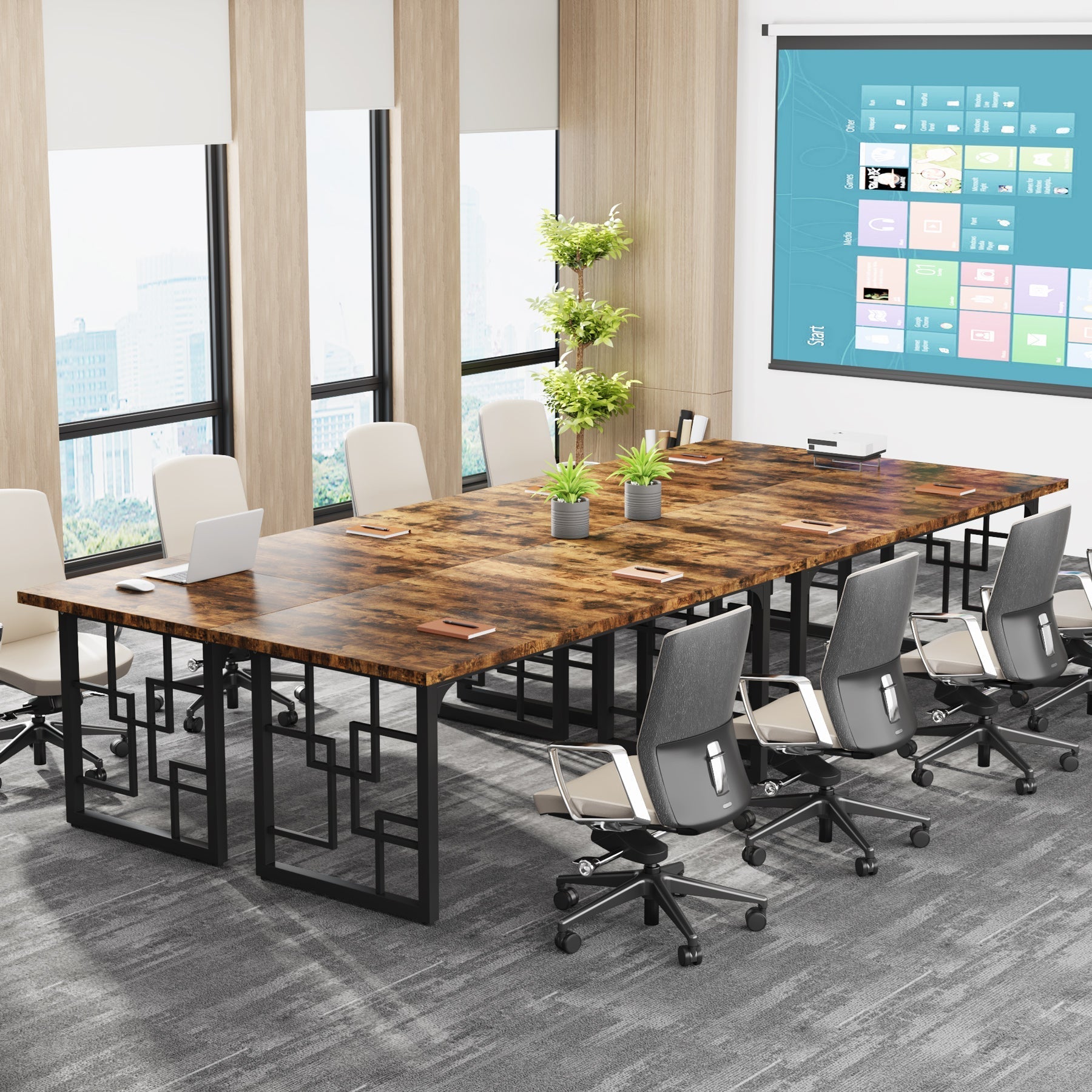 160 cm Schreibtisch im Industrial-Stil mit Metallbeinen
