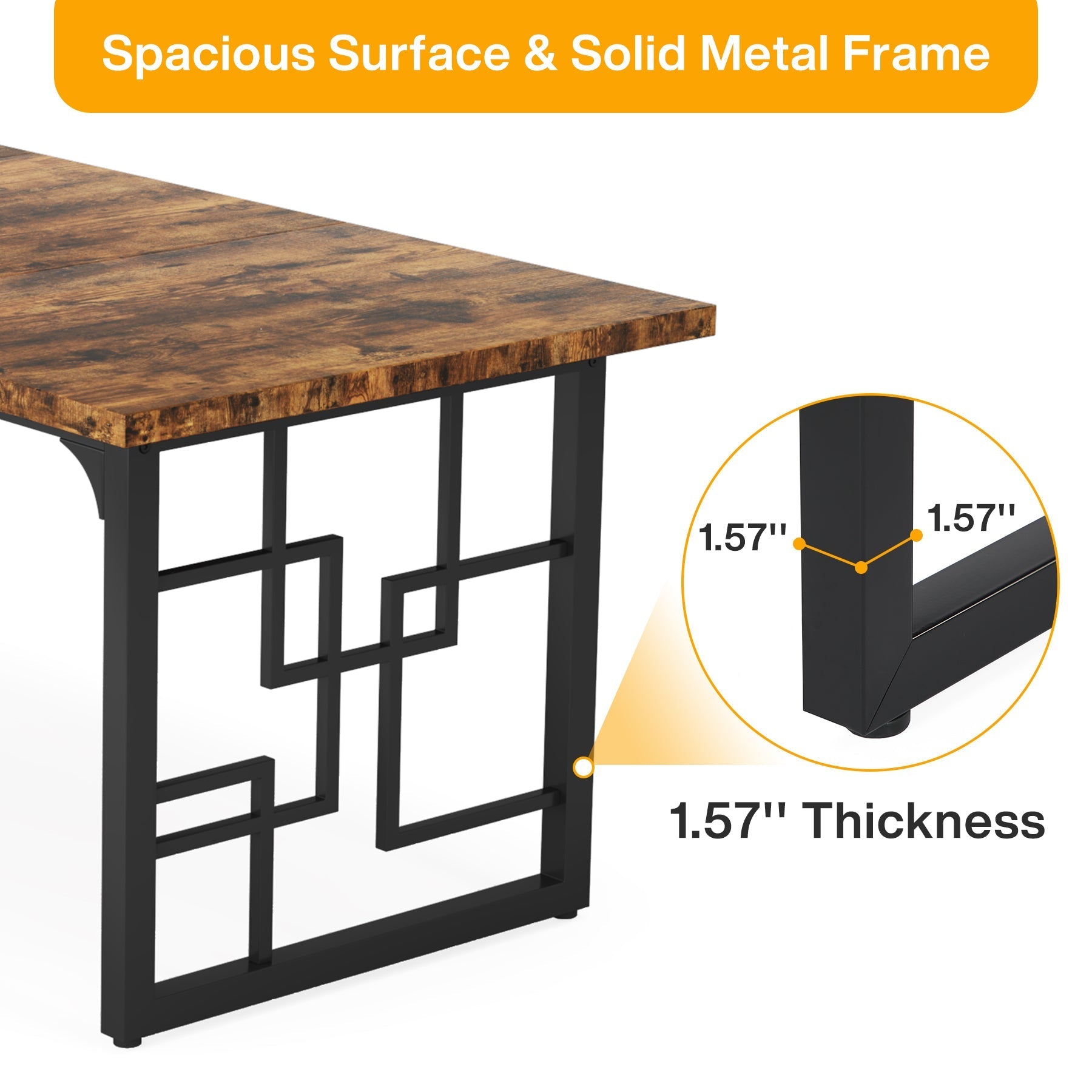 160 cm Schreibtisch im Industrial-Stil mit Metallbeinen