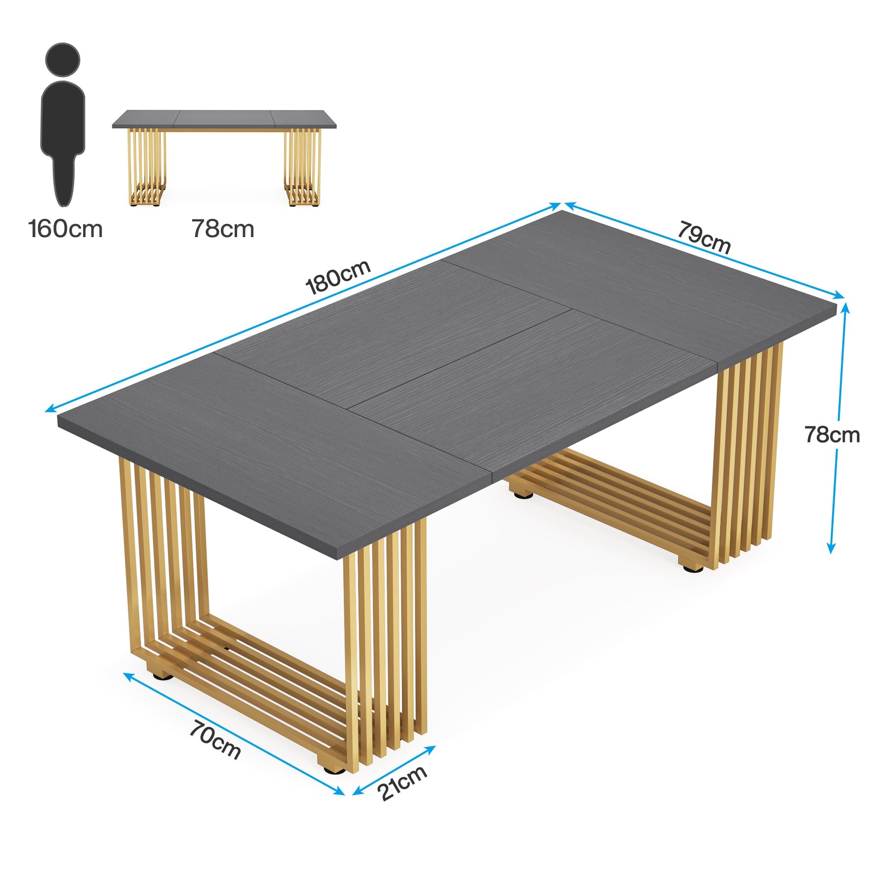 Elegantes Schreibtisch im modernen Stil, 180 cm