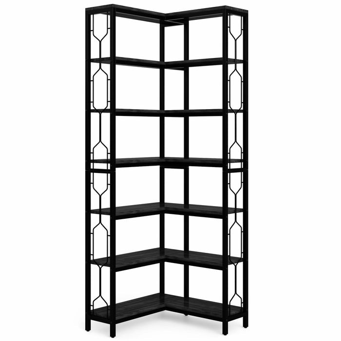 Eckregal für Bücher mit 7 Ebenen