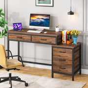 Schreibtisch mit 5 Schubladen und umkehrbarem Aktenschrank