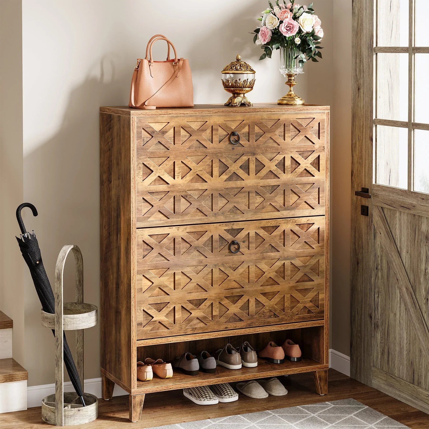 Schuh-Organizer 80 cm mit 2 Schubladen