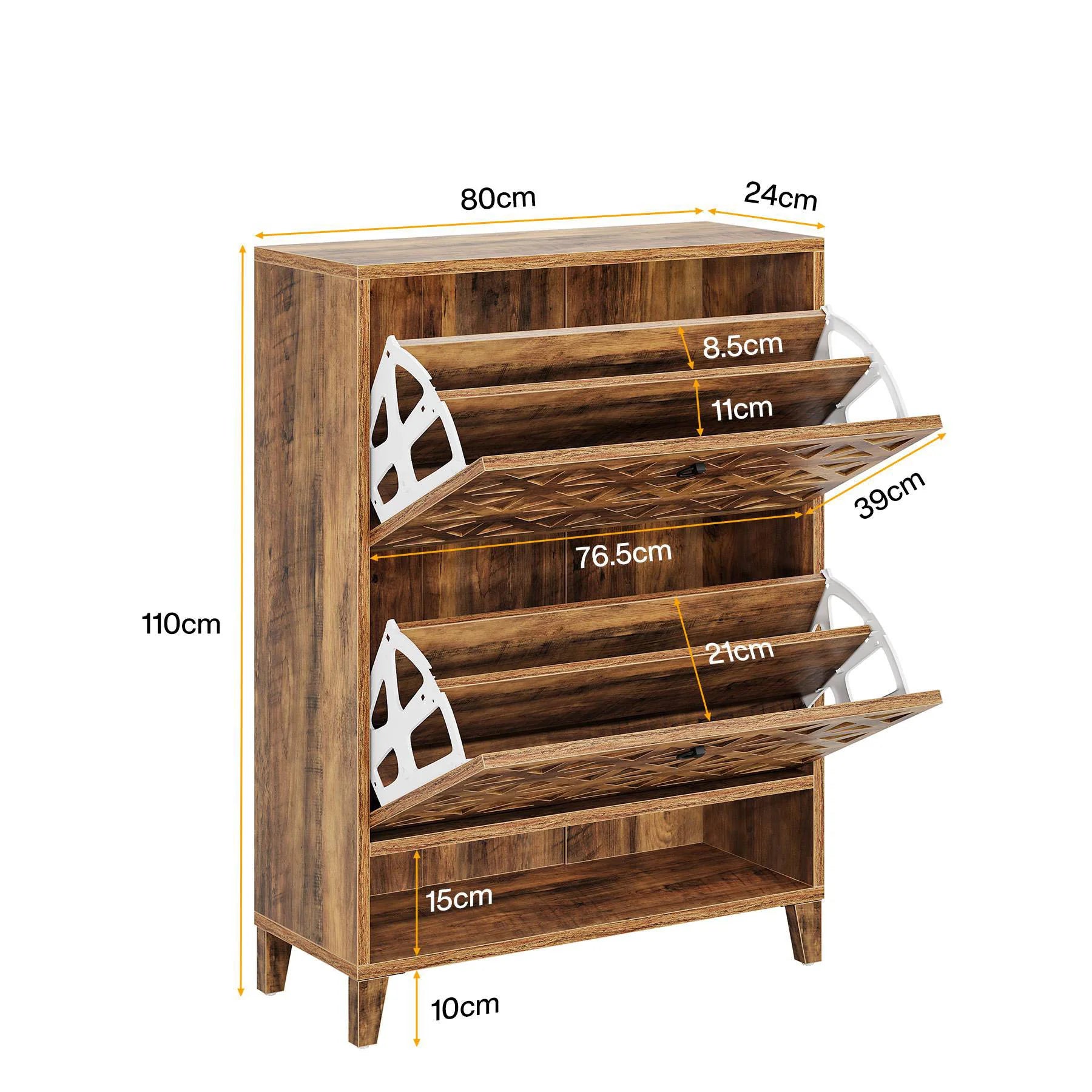Schuh-Organizer 80 cm mit 2 Schubladen