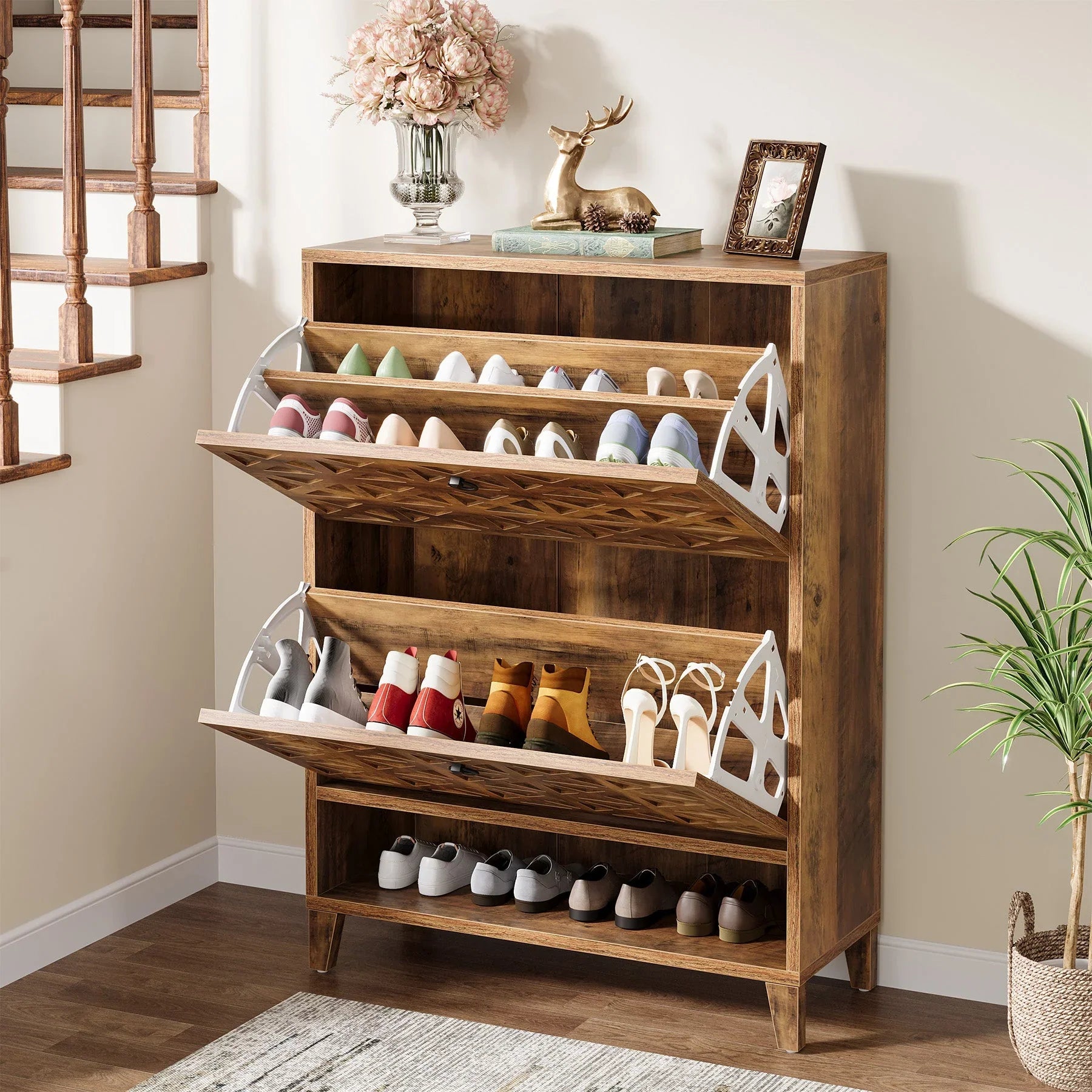Schuh-Organizer 80 cm mit 2 Schubladen