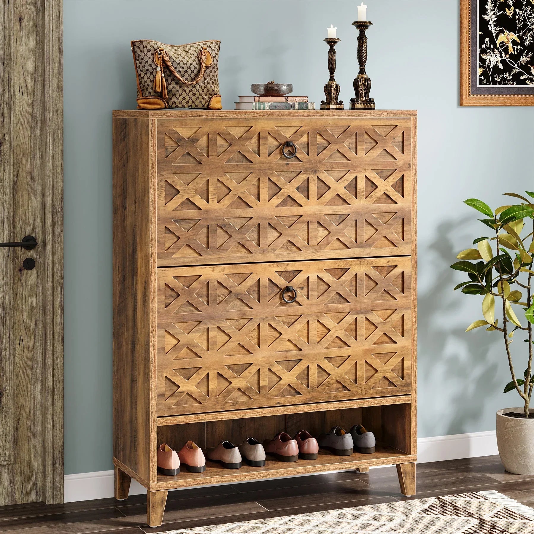 Schuh-Organizer 80 cm mit 2 Schubladen