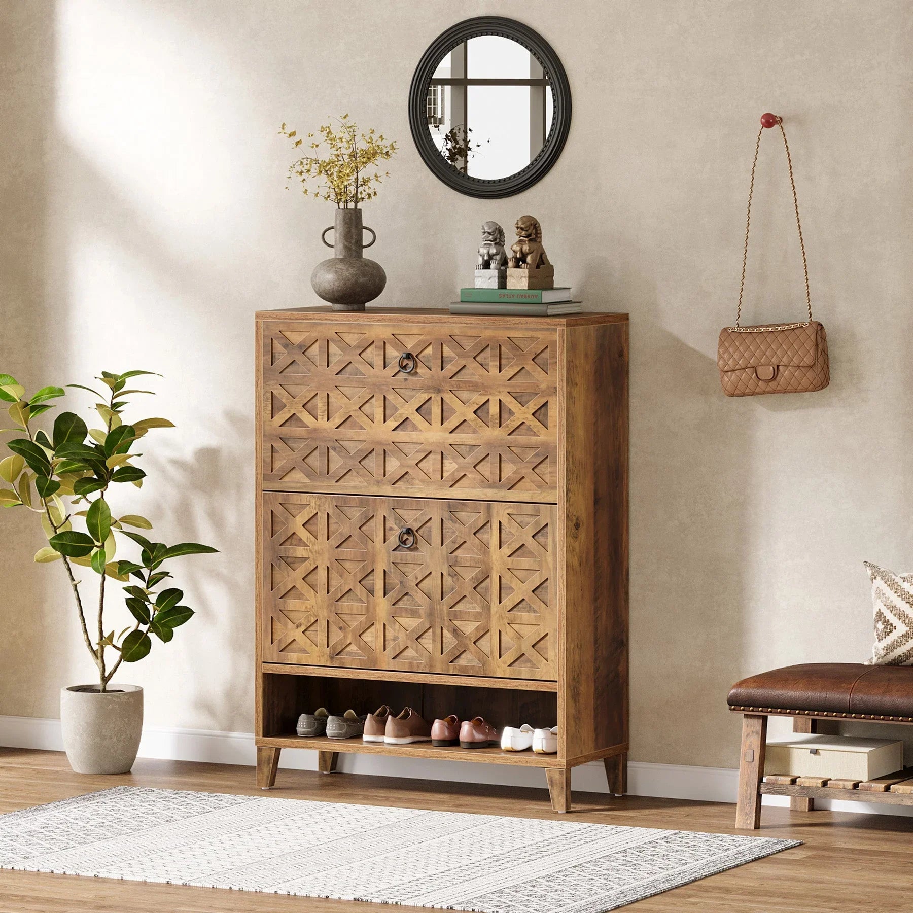 Schuh-Organizer 80 cm mit 2 Schubladen