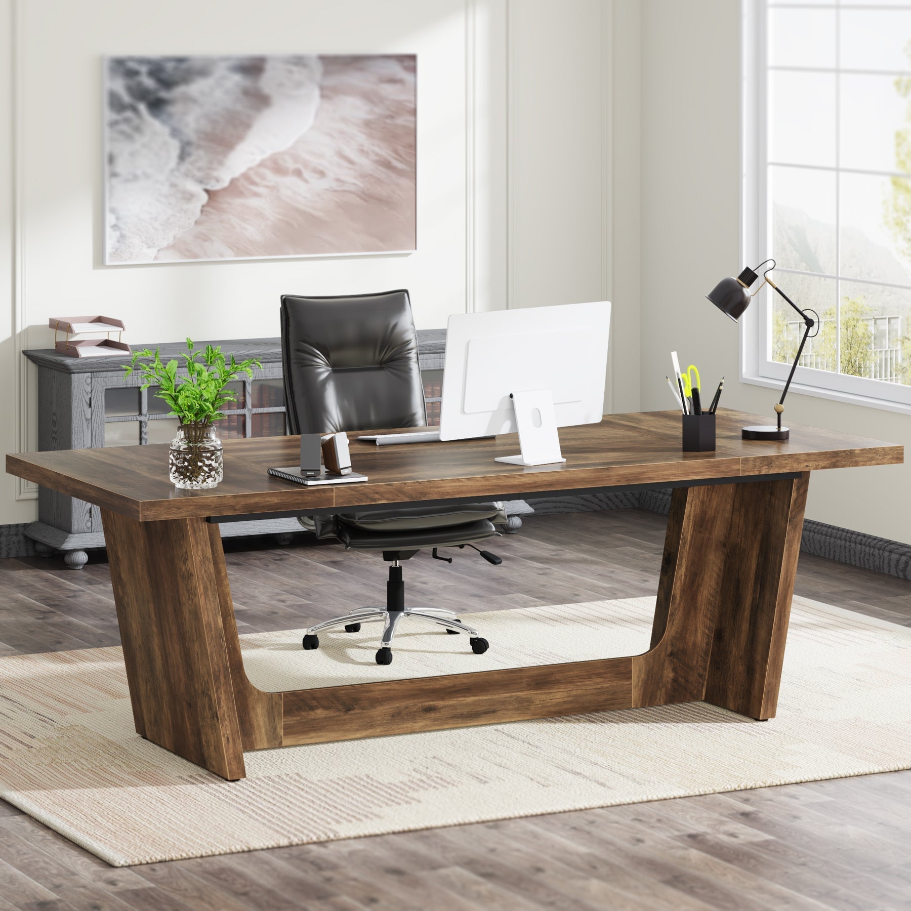 Holzschreibtisch 180 cm - Arbeits- und Computertisch