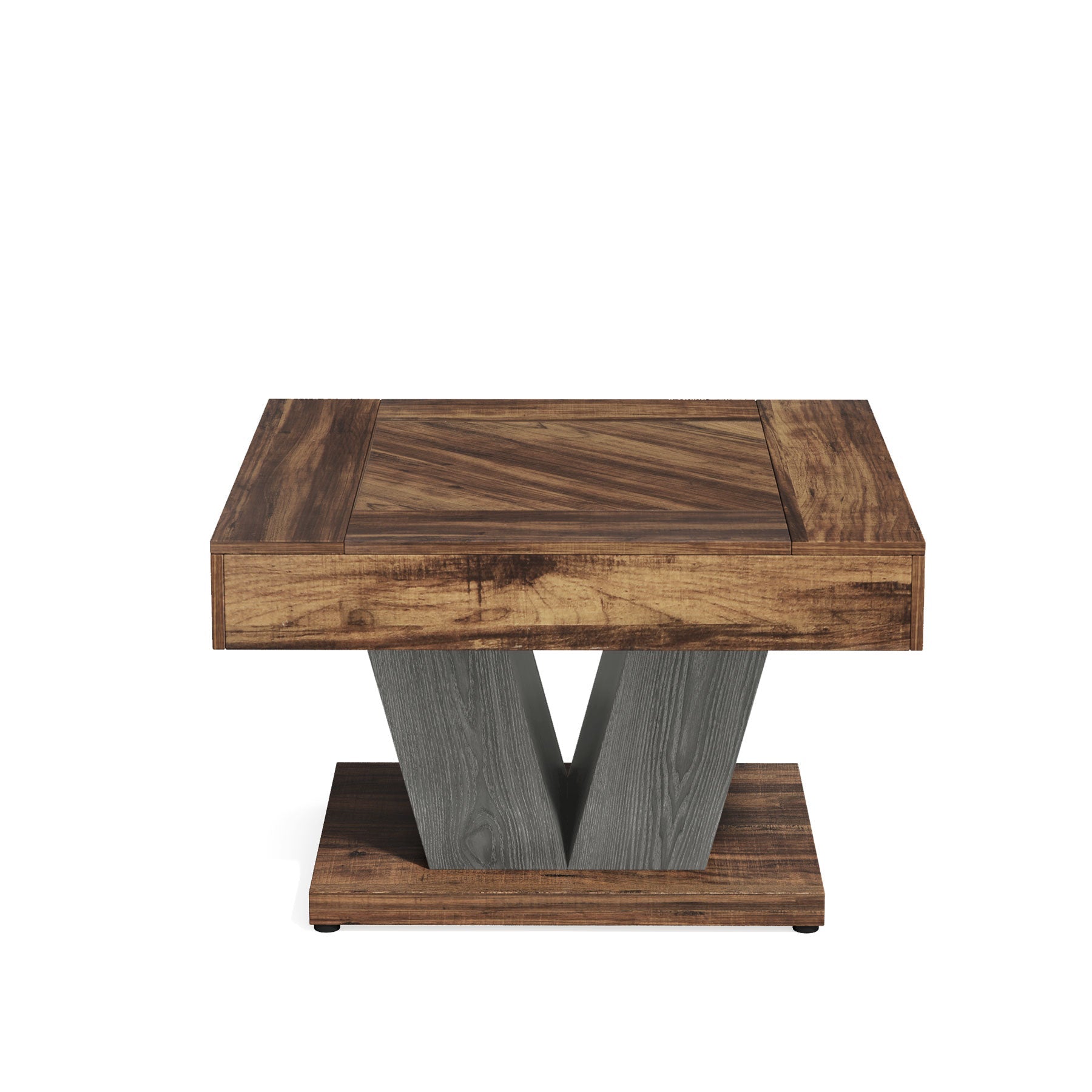 Quadratischer Couchtisch mit Holzgestell