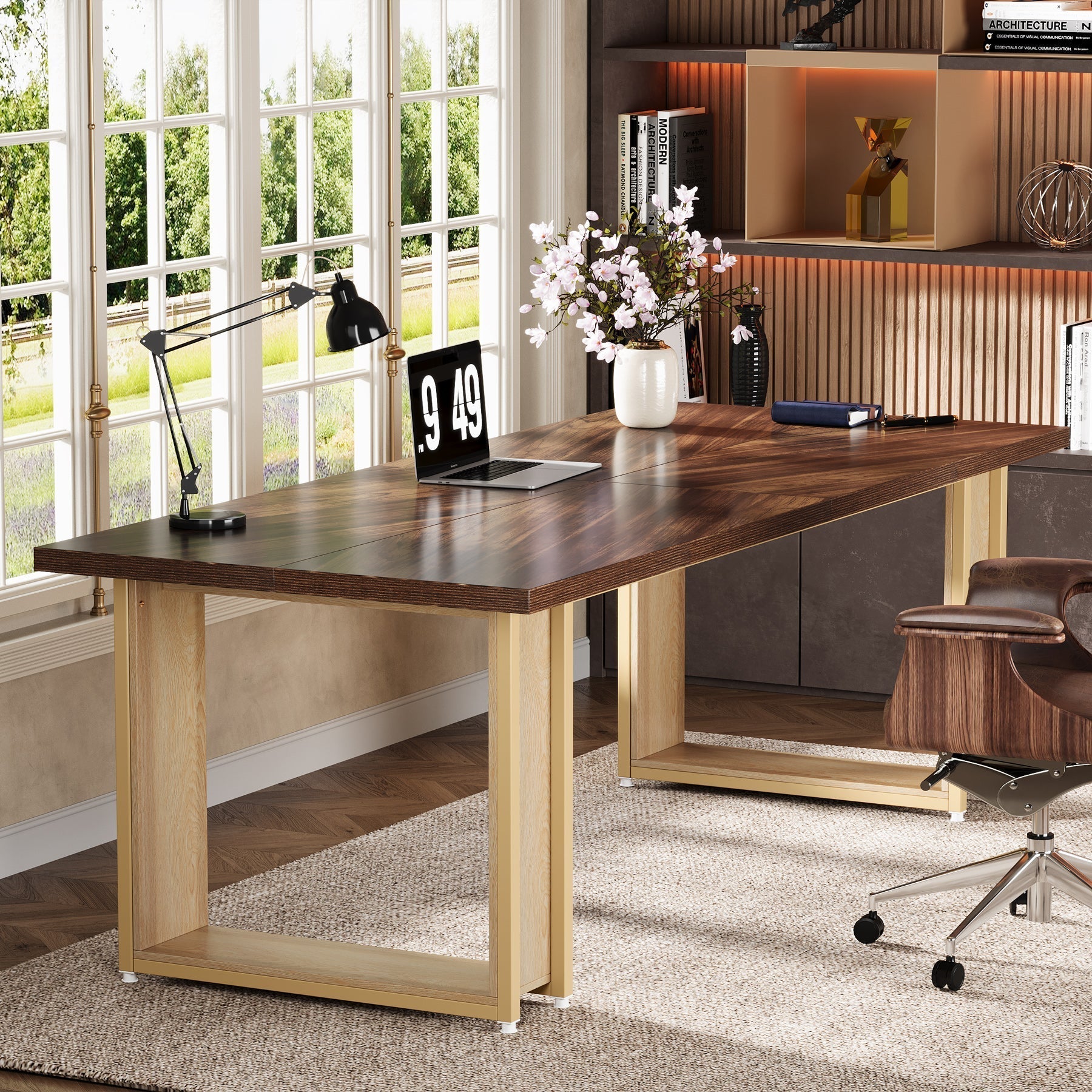 Rechteckiger Computer-Schreibtisch 160 cm für Zuhause