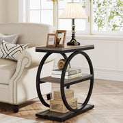 3-stufiger Beistelltisch mit Metallrahmen im Industrial-Stil