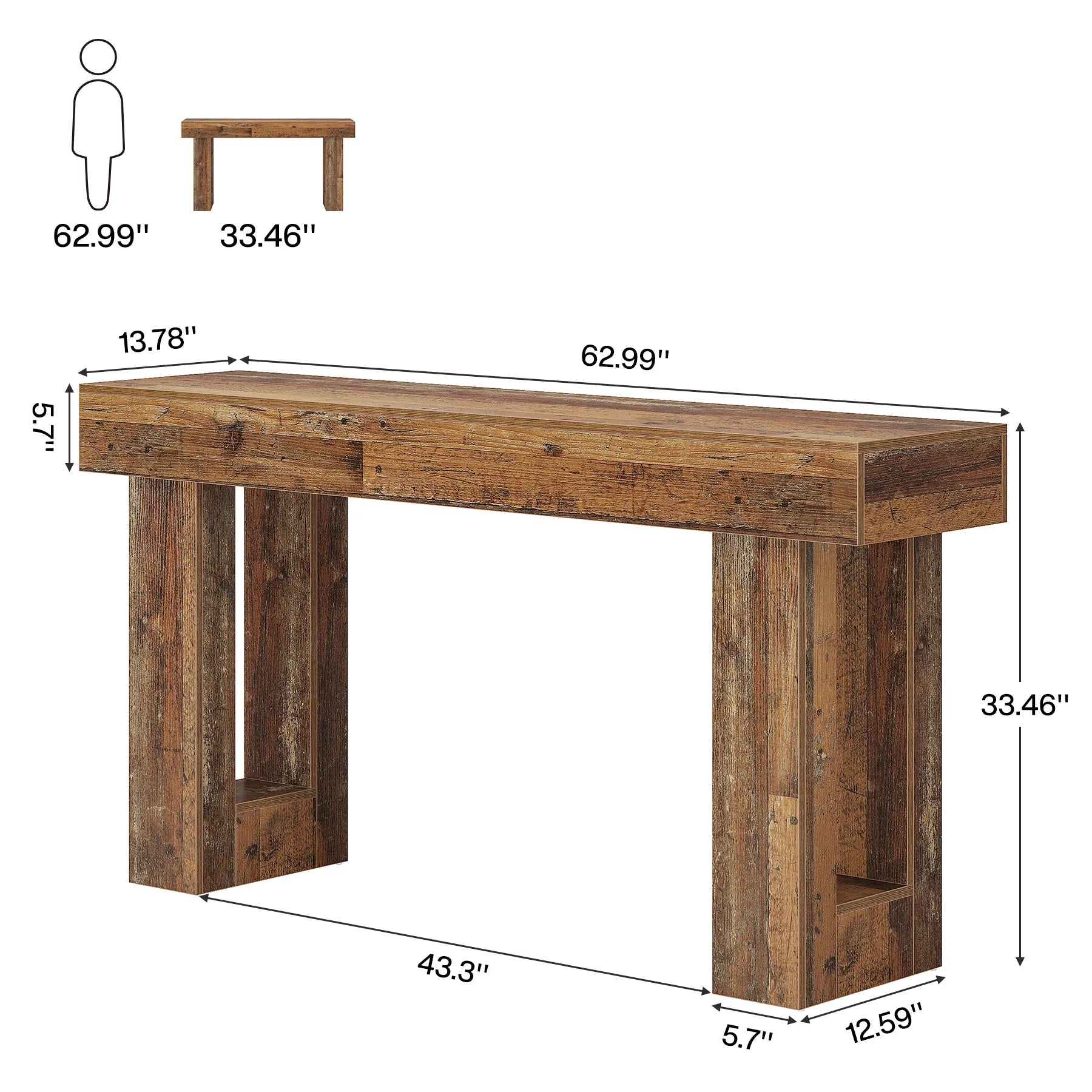 Konsolentisch im Landhausstil, 160 cm