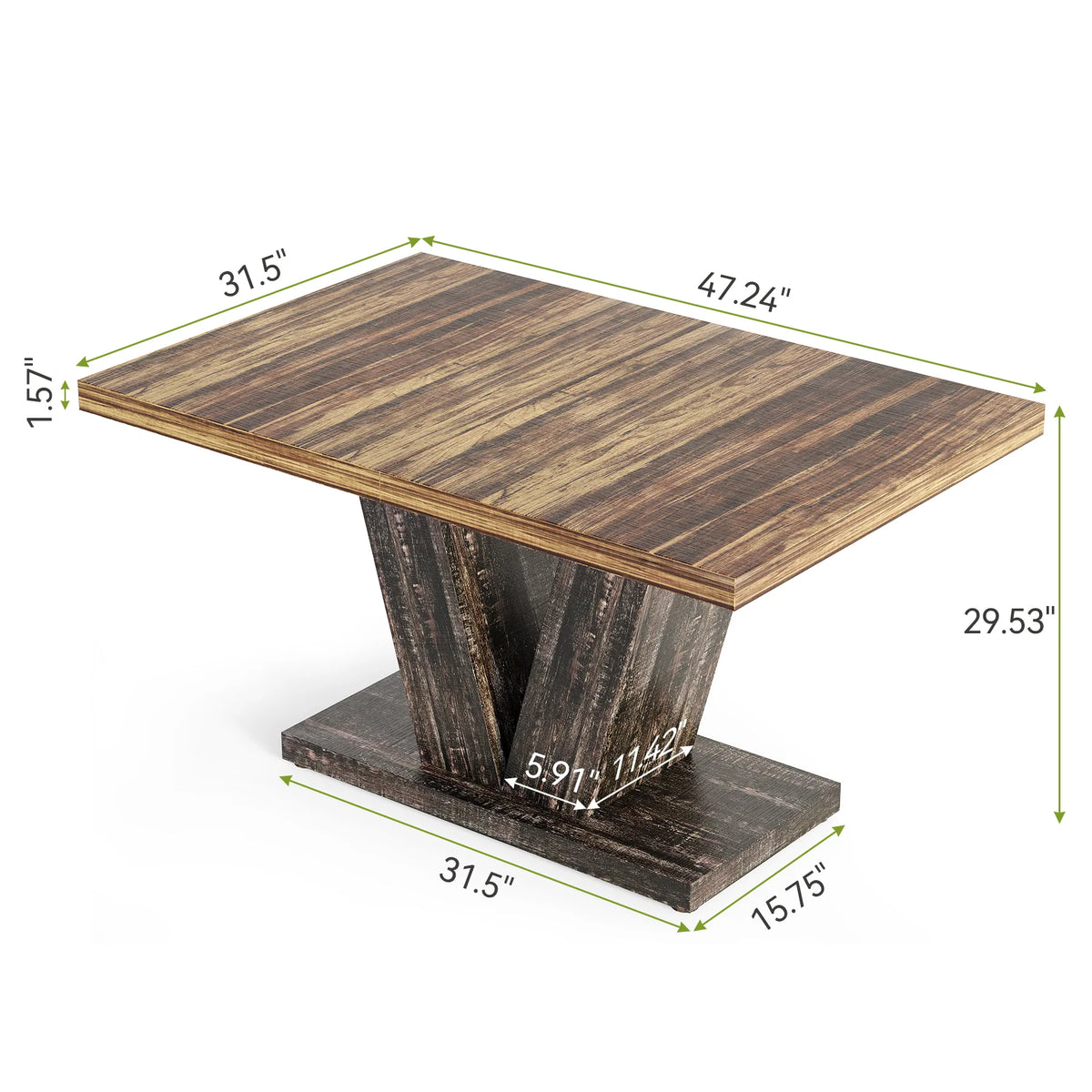 Rechteckiger Esstisch 120x80 cm für 4 Personen