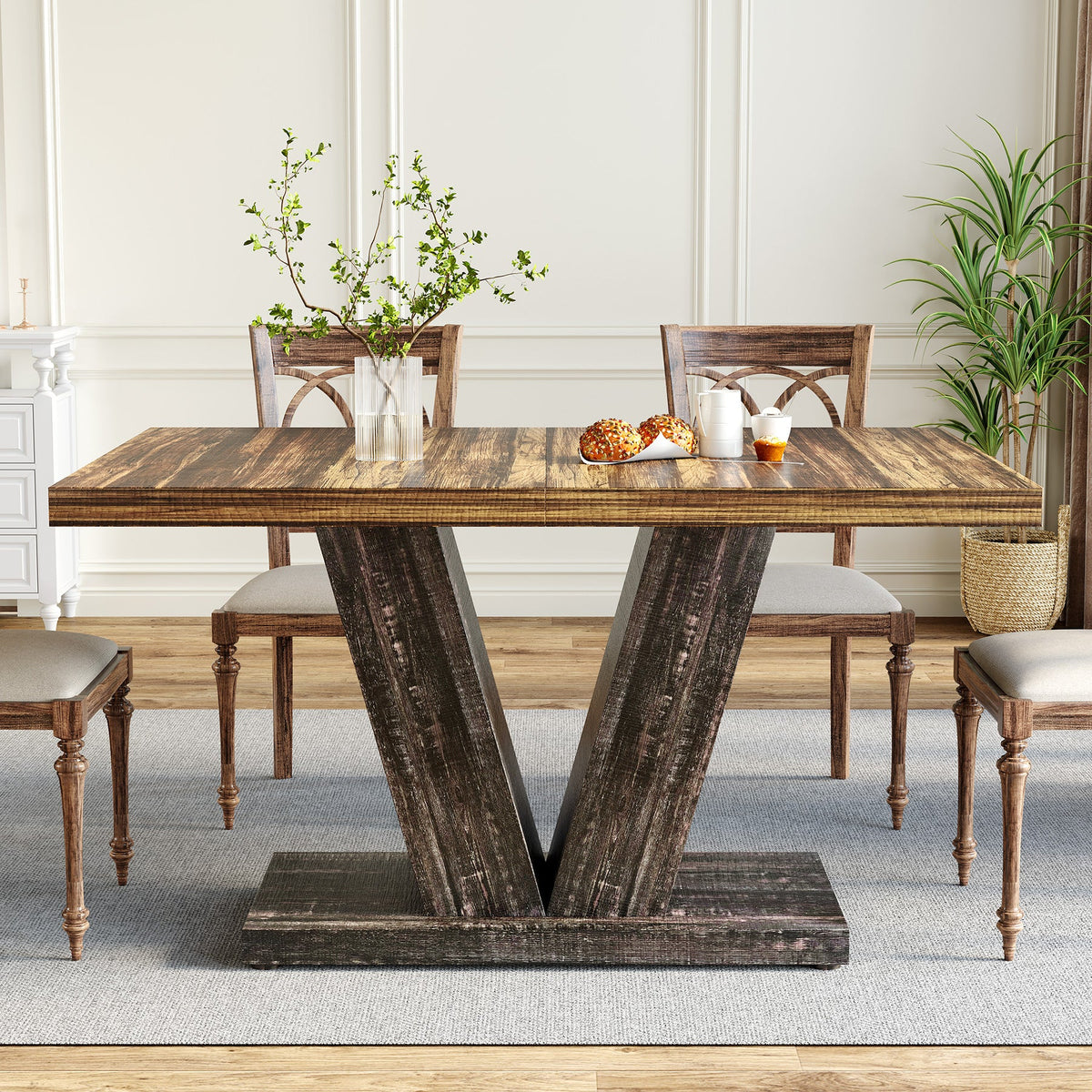 Rechteckiger Esstisch 120x80 cm für 4 Personen