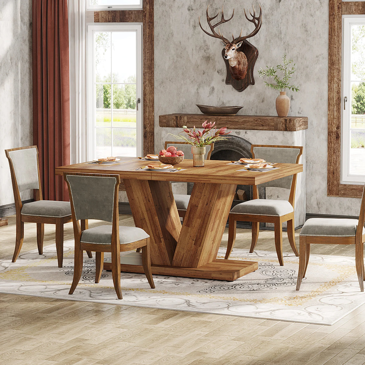 Rechteckiger Esstisch 120x80 cm für 4 Personen