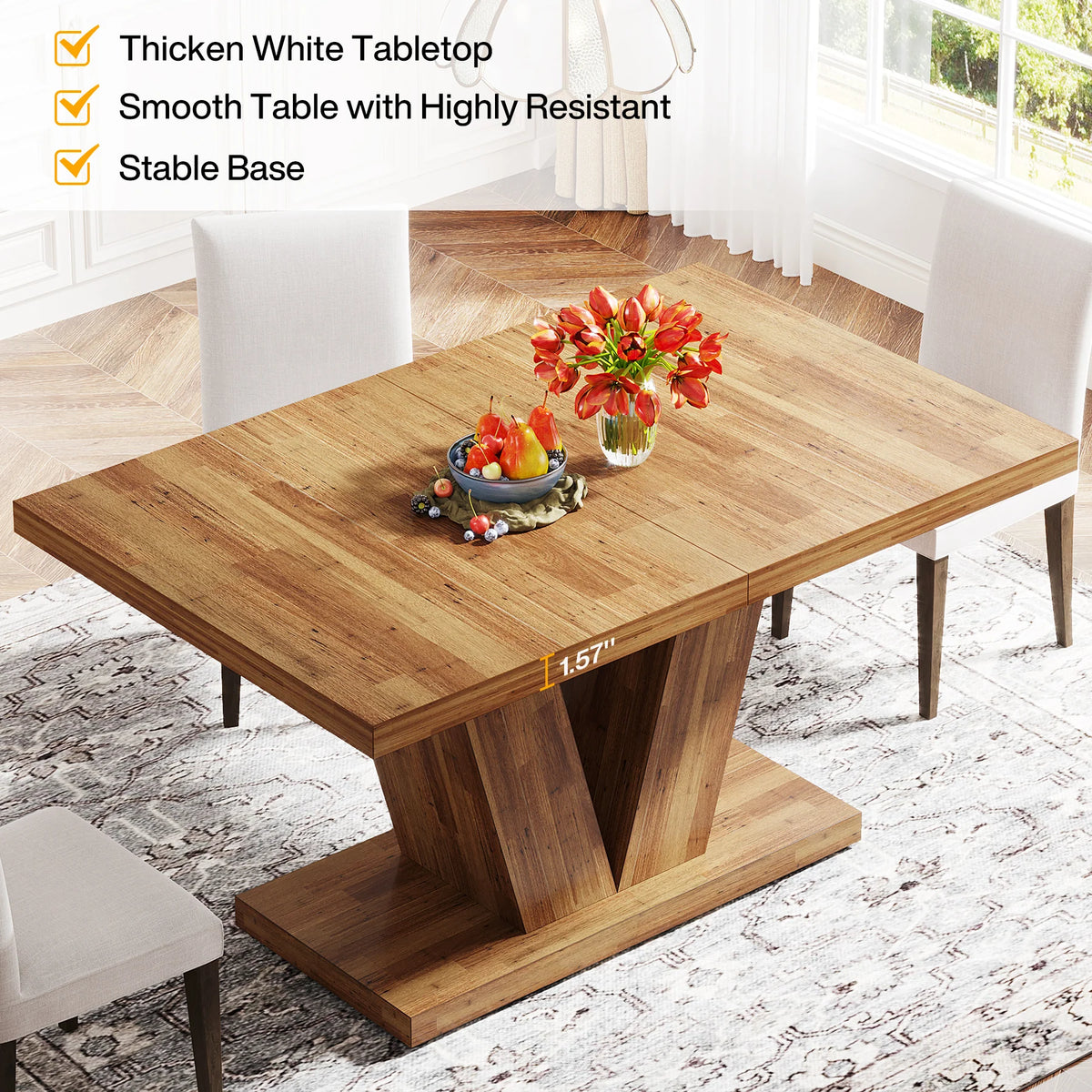 Rechteckiger Esstisch 120x80 cm für 4 Personen